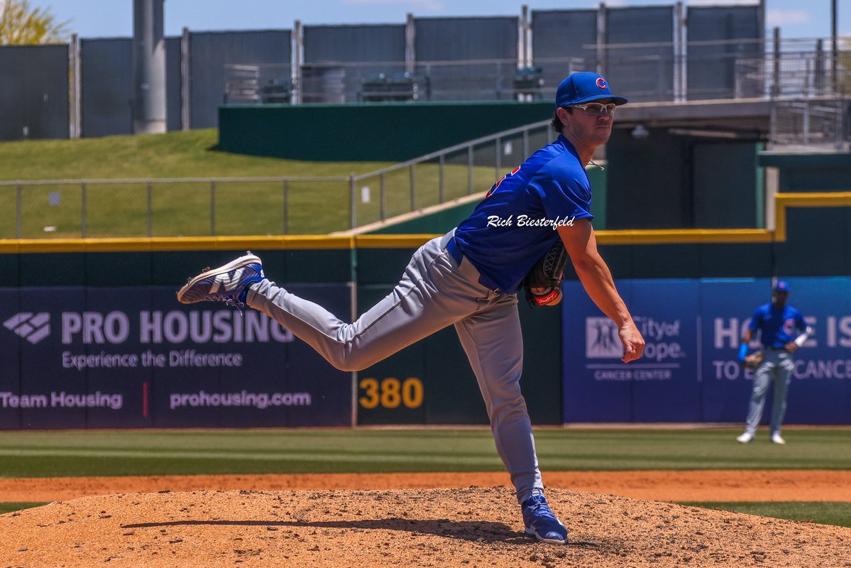 biest22's tweet photo. He's baaaacccckkkk! @cubs pitcher @EthanXXVI took the mound on Saturday and retired the side on 5 pitches. His first inning pitched in nearly 2 years. Could be another MLB bullpen option for the Cubs this season! #Cubs #FearTheFrames #CubsProspects #ACL2024 https://t.co/vVp00kK3jU