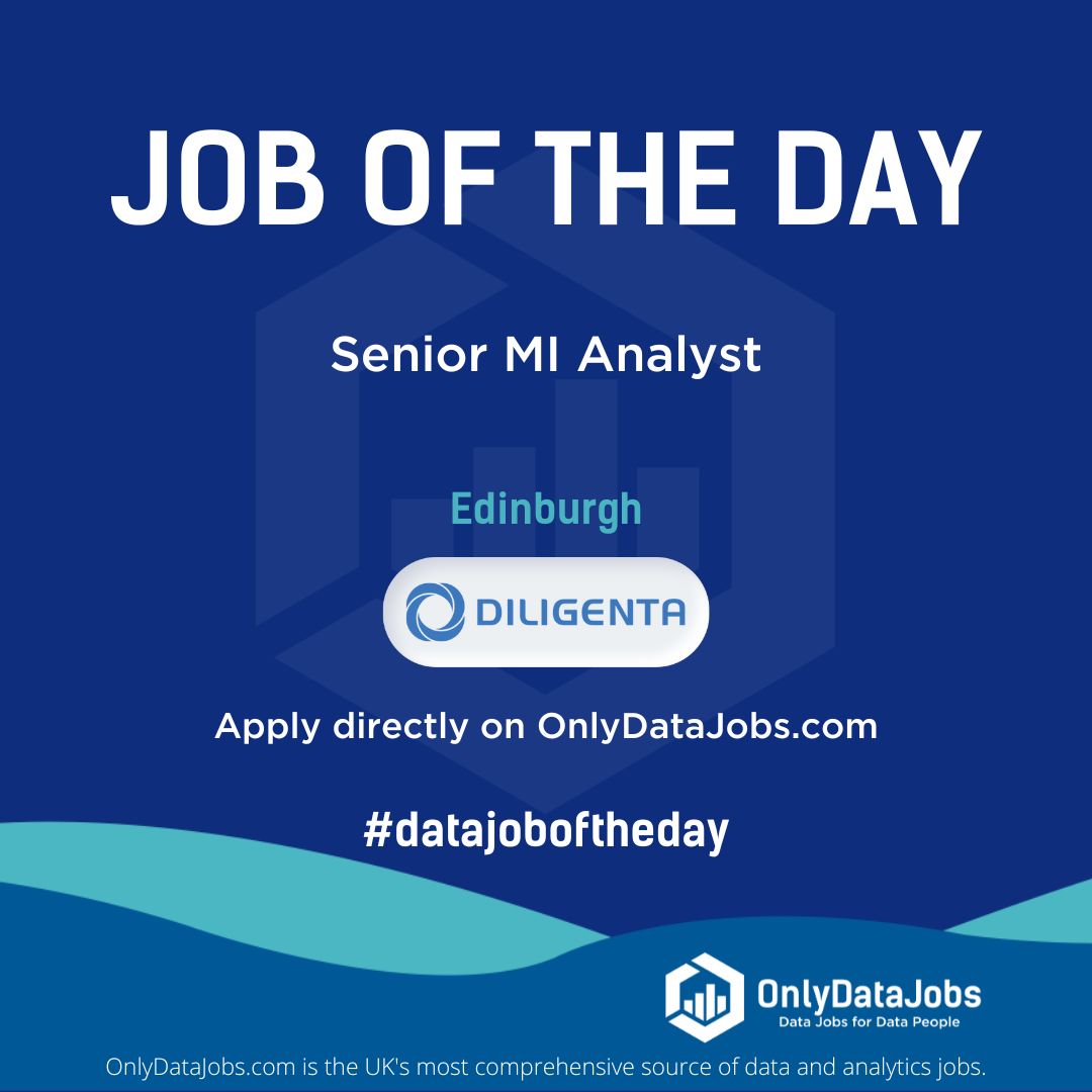 Diligenta is HIRING NOW for a Senior MI Analyst - Edinburgh. Our view at OnlyDataJobs: Join Diligenta as a Senior MI Analyst, crafting insightful reports in a supportive environment. Apply directly on buff.ly/3JWJptt or on buff.ly/3J7H4Jf!