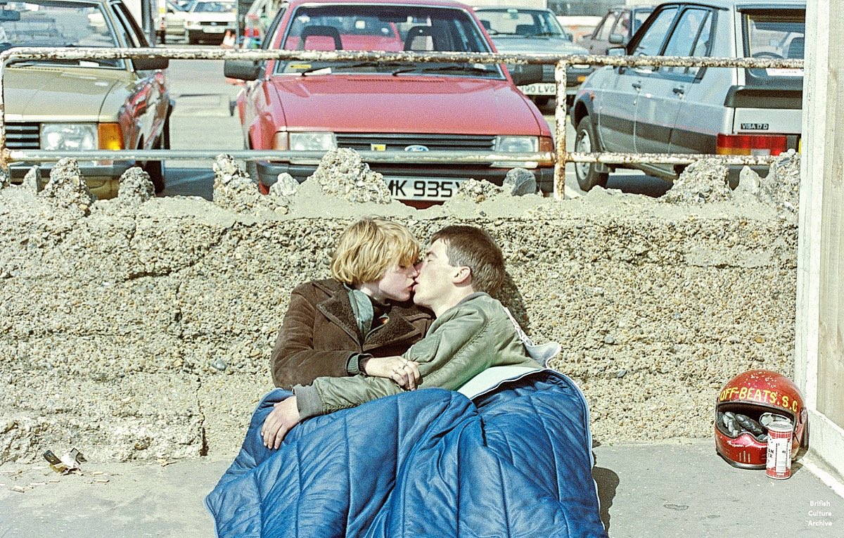 Great Yarmouth, 1987. Photo © Debby Besford, all rights reserved. From Debby Besford’s 'Scooter Reunion' series documenting the May Bank Holiday scooter rally in Great Yarmouth. Feature: britishculturearchive.co.uk/great-yarmouth…
