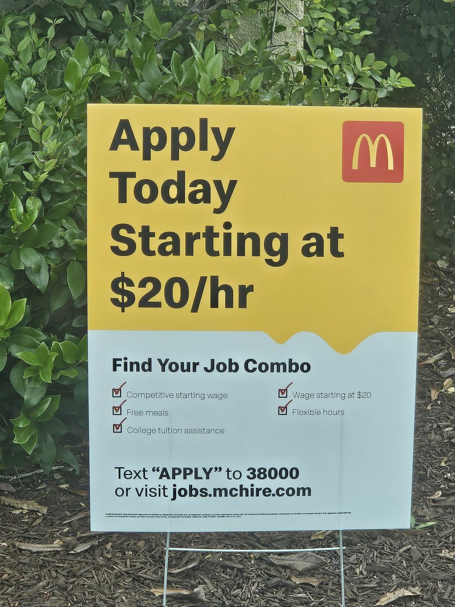 You know the cost of living is out of control when the minimum wage for fast food places is $20. This is, of course, California. #CaliforniaSucks