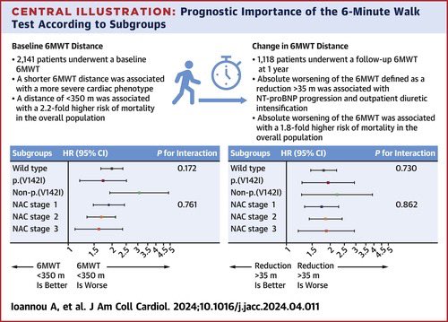 🔴 Prognostic Value of a 6-Minute Walk Test in Patients With TTR Cardiac Amyloidosis @JACCJournals #CardioEd #Cardiology #Amyloidosis #FOAMed
