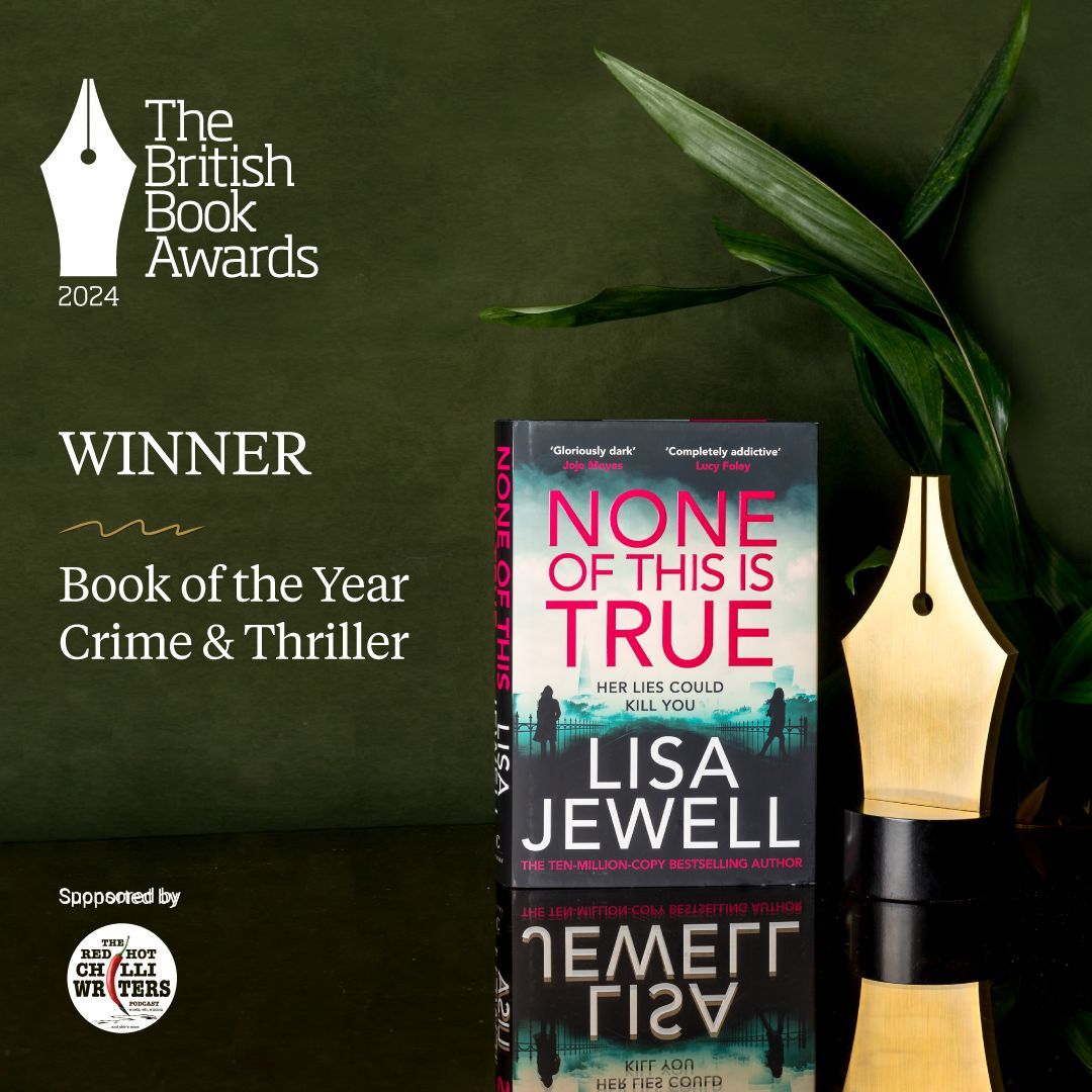 Taking home the award for Book of the Year: Crime &amp; Thriller (supported by Red Hot Chilli Writers) is <a href="/lisajewelluk/">Lisa Jewell</a> for NONE OF THIS IS TRUE (<a href="/centurybooksuk/">Century Publishing</a>). Congratulations!

The judges praised this as a "brilliant and impressive read".

#Nibbies #BritishBookAwards
