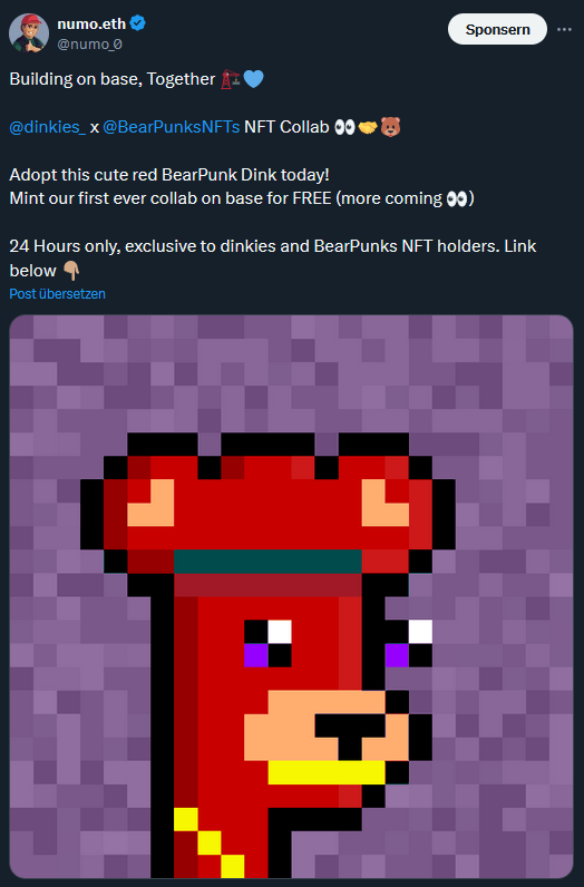 Today a lot happened at <a href="/base/">Base</a>  🐻🔵

CryptoTeddies and I got shout out for Builder Grant
(They mentioned not <a href="/BearPunksNFTs/">BearPunks</a> but this is okay, any call is incredible💙)

I got 0.0319 ETH from the /base-build via *arpcast by showing honey burn

Did the first collab with <a href="/dinkies_/">dinkies</a>