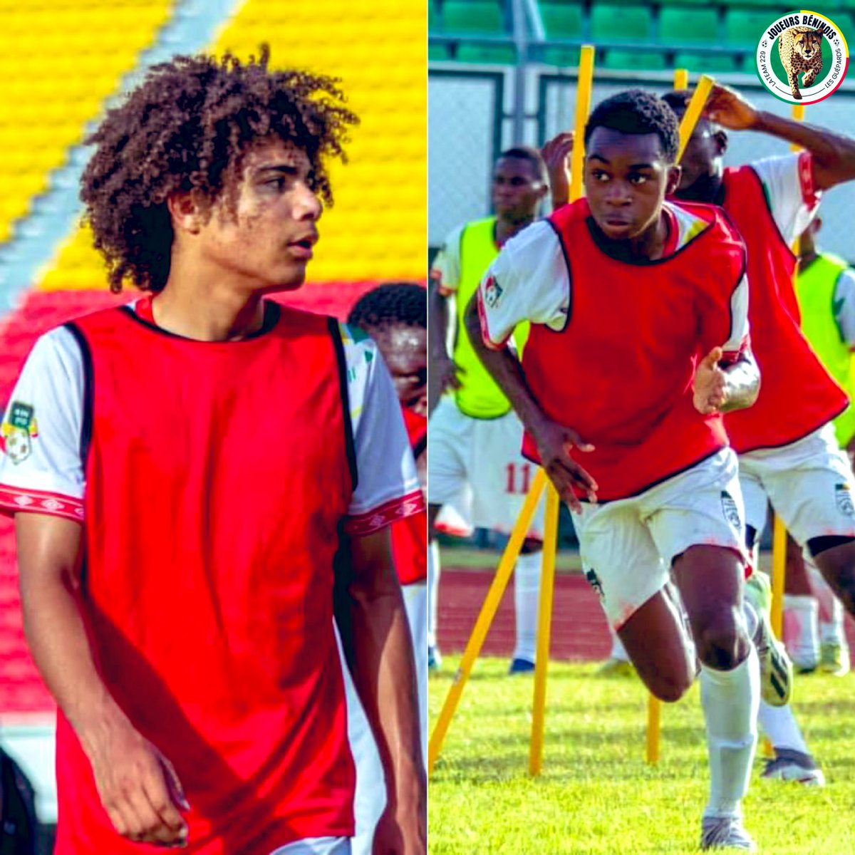 🚨Dans le cadre du tournoi UFAO B U17, Marwine Dona Atodjinou et Jordan Senou, deux jeunes binationaux, ont rejoint la sélection cadette des Guépards. 👶🏾🇧🇯🐆