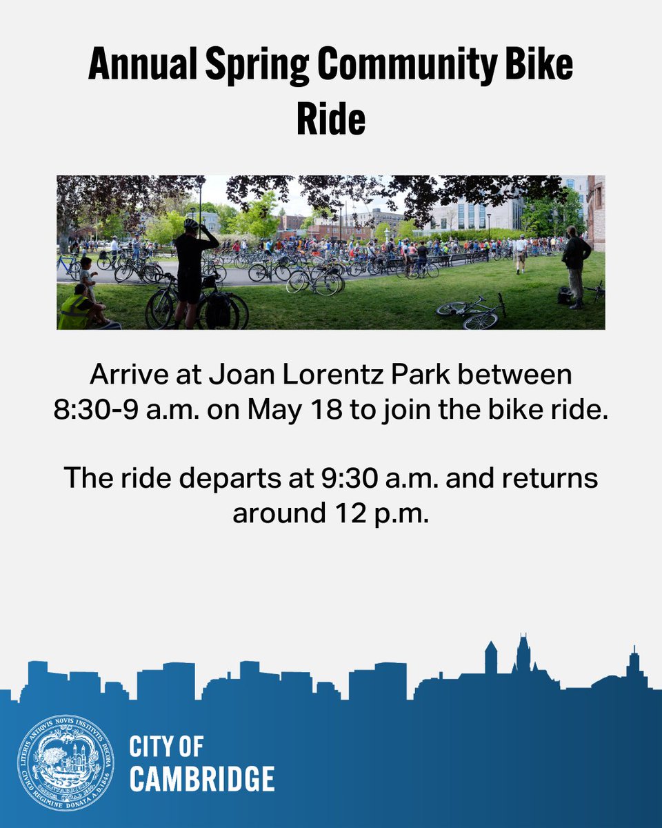 Discover new places in the city and the interesting ways to get there on a Cambridge Bicycle Committee bike ride! Rides include informational brochures and route maps. There is no registration or charge for rides – just show up and enjoy! camb.ma/3QJDFHd