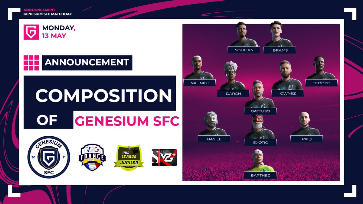 Genesium SFC β½ (@genesiumsfc) on Twitter photo ππππππππ β½οΈ
<a href="/GenesiumFC/">Genesium FC β½οΈ</a>, ce soir c'est notre revanche π₯΄
ποΈ 13 Mai
π <a href="/VPGFrance_/">VPG France</a> β’ L1 π«π·
π <a href="/PUREsportFR/">PUR ESPORT π«π·</a>
π <a href="/belgique_vpg/">VPG BELGIQUE π§πͺ</a> β’ Coupe π§πͺ
π <a href="/GenesiumFC/">Genesium FC β½οΈ</a>
π <a href="/SwissVPG/">VPG Switzerland π¨π</a> β’ Super L. π¨π
π #PFC
π 3-1-4-2
<a href="/TeamGenesium/">Genesium</a> #WhereItBegins πΎ ππππππππ β½οΈ
<a href="/GenesiumFC/">Genesium FC β½οΈ</a>, ce soir c'est notre revanche π₯΄
ποΈ 13 Mai
π <a href="/VPGFrance_/">VPG France</a> β’ L1 π«π·
π <a href="/PUREsportFR/">PUR ESPORT π«π·</a>
π <a href="/belgique_vpg/">VPG BELGIQUE π§πͺ</a> β’ Coupe π§πͺ
π <a href="/GenesiumFC/">Genesium FC β½οΈ</a>
π <a href="/SwissVPG/">VPG Switzerland π¨π</a> β’ Super L. π¨π
π #PFC
π 3-1-4-2
<a href="/TeamGenesium/">Genesium</a> #WhereItBegins πΎ