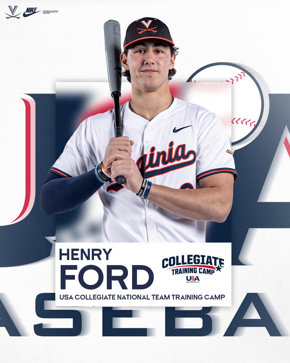 Virginia Baseball (@uvabaseball) on Twitter photo ๐จ๐๐๐๐๐๐๐ฟ ๐บ๐ธ
<a href="/_henryford_9/">Henry Ford</a> is one of 5๏ธโฃ6๏ธโฃ invitees to <a href="/USABaseballCNT/">USA Baseball CNT</a> training camp in June!
#GoHoos | <a href="/USABaseball/">USA Baseball</a> ๐จ๐๐๐๐๐๐๐ฟ ๐บ๐ธ
<a href="/_henryford_9/">Henry Ford</a> is one of 5๏ธโฃ6๏ธโฃ invitees to <a href="/USABaseballCNT/">USA Baseball CNT</a> training camp in June!
#GoHoos | <a href="/USABaseball/">USA Baseball</a>