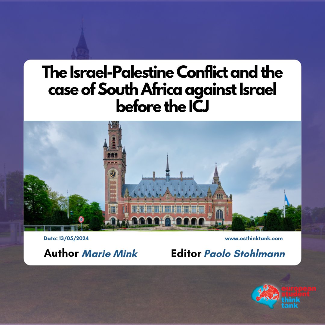 💡After Hamas's surprise attack on Israel, the war in Gaza has been reaching grave humanitarian levels, with 🇿🇦 bringing a case to the International Court of Justice. 🔗For more, read the article here: esthinktank.com/2024/05/13/the…