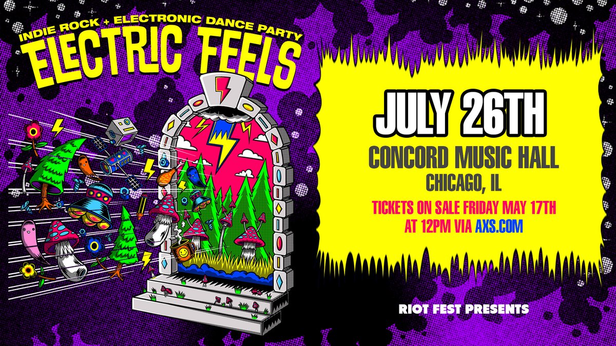 JUST ANNOUNCED! 🌲🍄 Electric Feels: Indie Rock + Indie Dance Party on July 26 at @ConcordHall. Tickets on sale Friday, May 17 at 12 PM: bit.ly/CMH-ELECTRICFE…