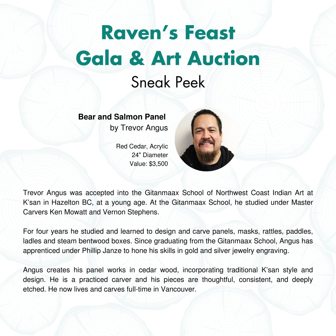 Check out this exclusive sneak peek into Raven's Feast! 👁️ Trevor Angus' astonishing 'Bear and Salmon panel' 🐻🐟 along with many other exquisite artworks will be available for auction at our Gala, next June 6th. 🎉 👉 Reserve your spot: bit.ly/3JK5T0
