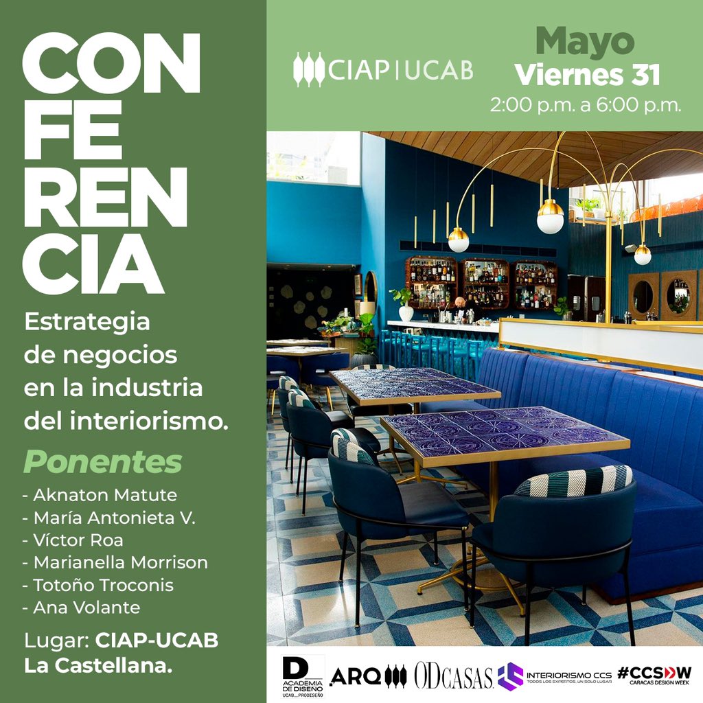 Te invitamos a la conferencia especial “Estrategia de negocios en la industria del interiorismo” en el marco del @CaracasDesignWeek 

Escríbenos para más información al 📞 +58 424-1374373.