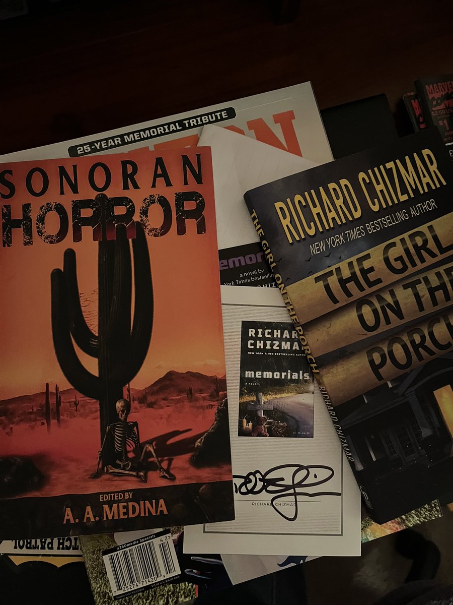 Book mail is always good. Free book mail is even better. Thank you to the always generous <a href="/RichardChizmar/">Richard Chizmar</a> (yes, I will be buying Memorials) for The Girl on the Porch and <a href="/BechtolJay/">Jay Bechtol</a> for Sonoran Horror, the newest anthology from <a href="/AphoticRealm/">Aphotic Realm</a>