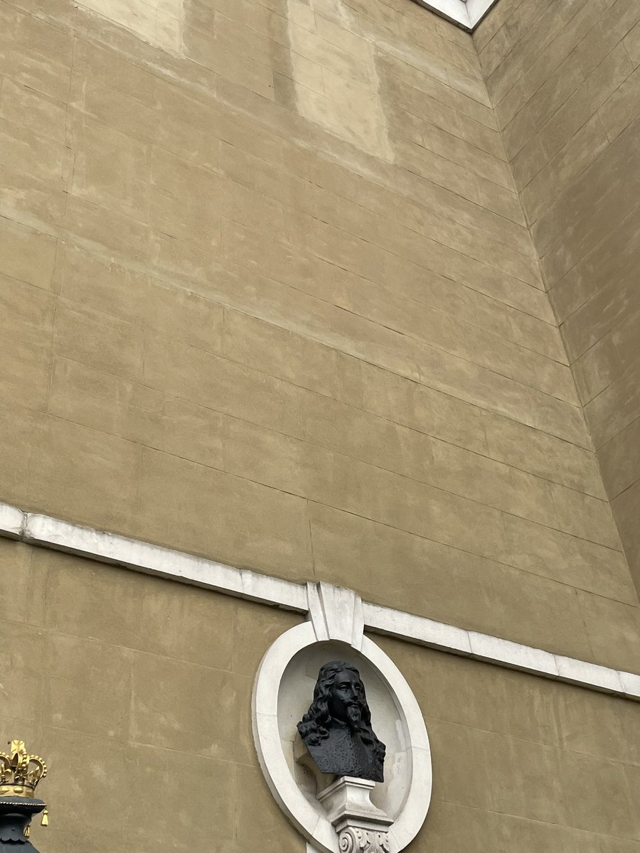 The Irish Parliamentary Party and the Conservatives allied in 1895 to temporarily halt Cromwell’s statue at Westminster. Because of his crimes in Ireland and because he’d killed a King (the first Charles), tried in the Great Hall and hung from this bricked up window in Whitehall
