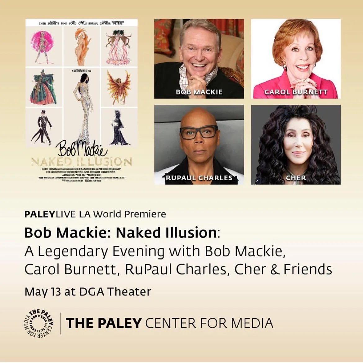 JustinWRoot's tweet photo. Pinch me! Sharing the same air as Carol Burnett, RuPaul, Cher and Bob Mackie tonight! https://t.co/DlE3nGxjHZ