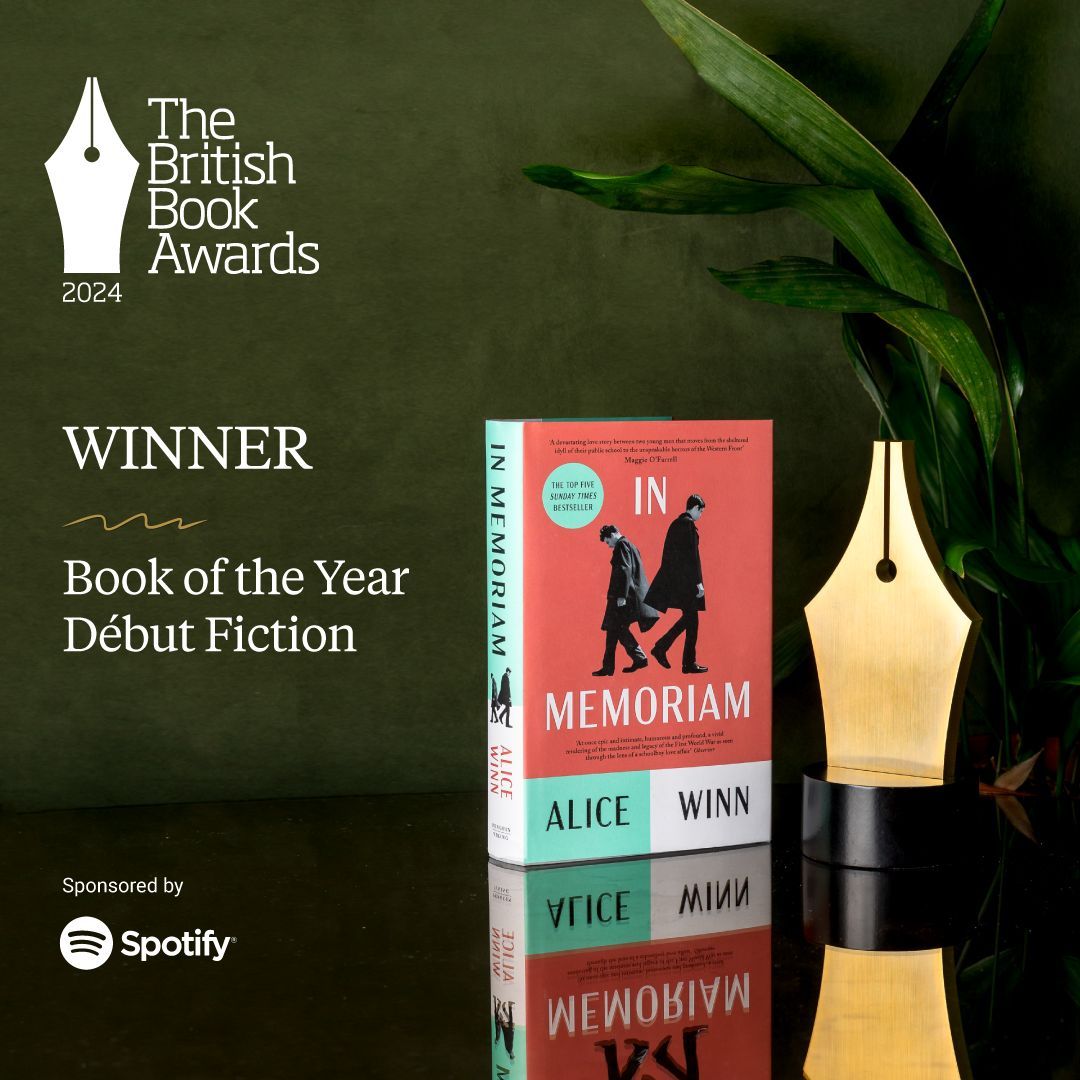 thebookseller's tweet image. Now for the winner of Book of the Year: Début Fiction (sponsored by @spotifyuk) is IN MEMORIAM by Alice Winn (@vikingbooksuk). Congratulations!
“A really exceptional book that people will be reading for decades”, declared one judge.
#Nibbies #BritishBookAwards