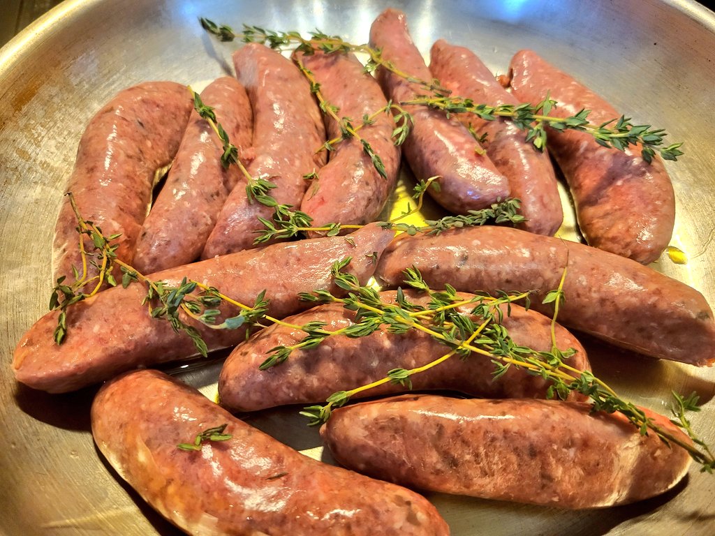 Venison sausages for dinner.