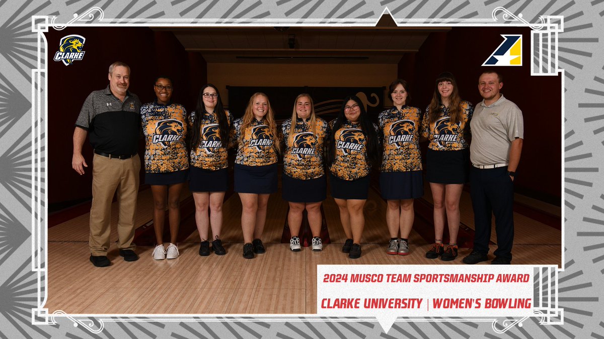 WOMEN'S BOWLING, Congratulations to @MuscoLighting Team Sportsmanship award recipient to @ClarkeAthletics Women's Bowling for the second-straight season! heart.prestosports.com/sports/wbowl/2…