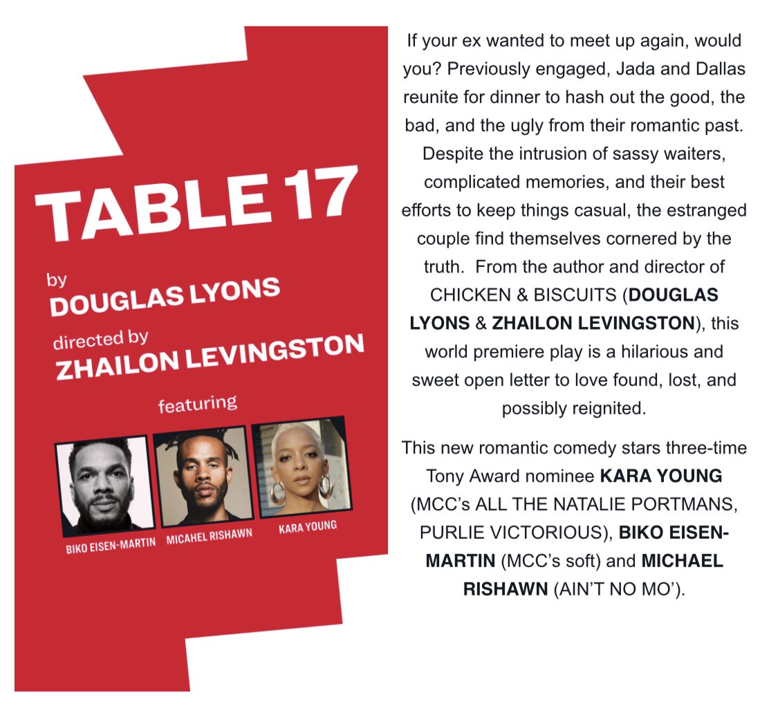 This summer I’ll make my Off-Broadway playwriting debut with the world premiere of ‘Table 17’, when we open @mcctheater’s 2024-25 Season. I’ll have more words later. But for now, a few tears and and a lot of gratitude. #writer #actors #broadway