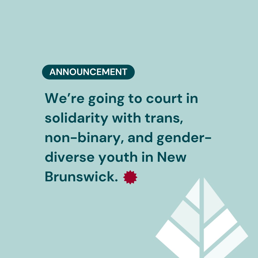 LEAF is going to court to fight for the rights of trans, non-binary, & gender-diverse youth in New Brunswick. As feminists, we're intervening in solidarity with trans communities who are facing a wave of institutionalized discrimination in 🇨🇦. More here: leaf.ca/news/leaf-to-i…