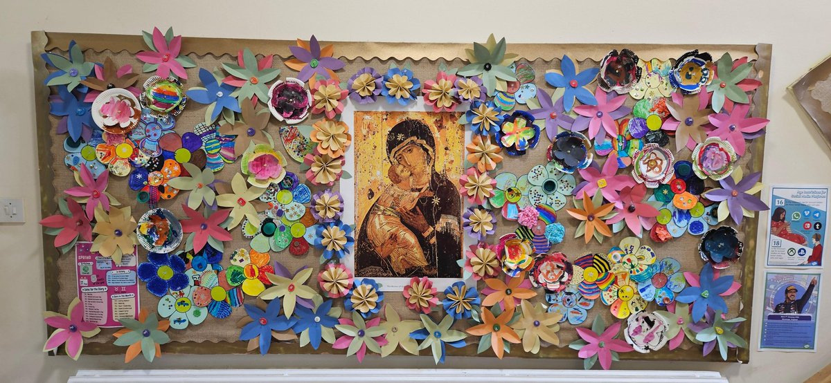 The month of May is dedicated to Our Lady Mary. We adorn her with flowers to show how special she is. 
Thank you Mrs Webster for our lovely display 🌺