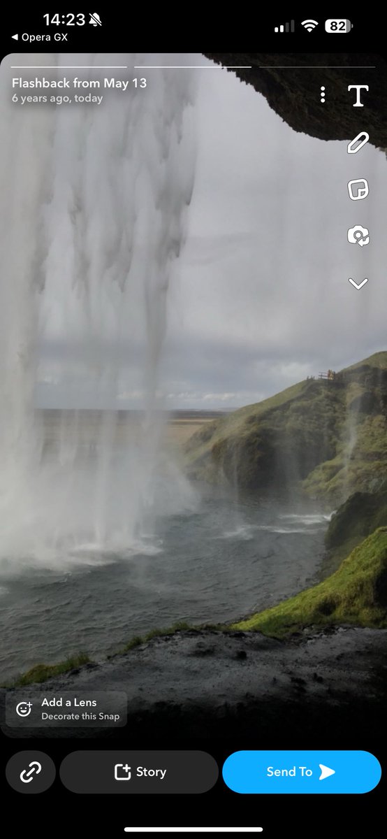 wow 6 years ago today i was at seljalandsfoss having a great time and now i am sitting in my room rotting