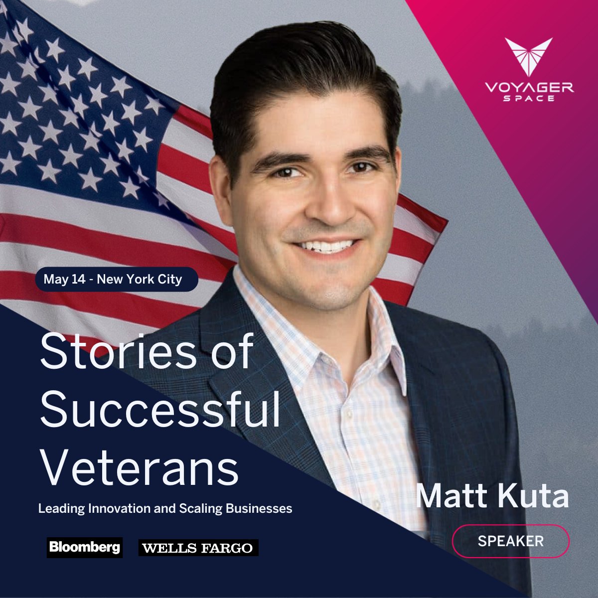 Voyager President Matt Kuta to join @spectrum_ai @shieldaitech tomorrow to discuss innovation and scaling businesses at @WellsFargo and @Bloomberg's #Military Appreciation Month celebration in NYC