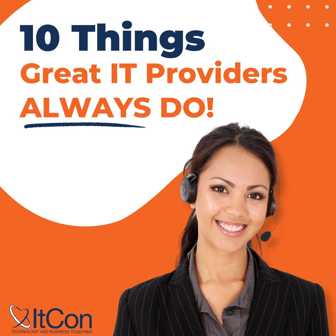 In today's blog, we compiled 10 things high-quality IT providers always do.  #ITProviders #TechExcellence #ITServices #TechLeaders #ManagedIT #ITStrategy #ITConsulting #TechInnovation #ITBestPractices #itconInc

Click here to read now - itconinc.com/2024/05/13/10-…