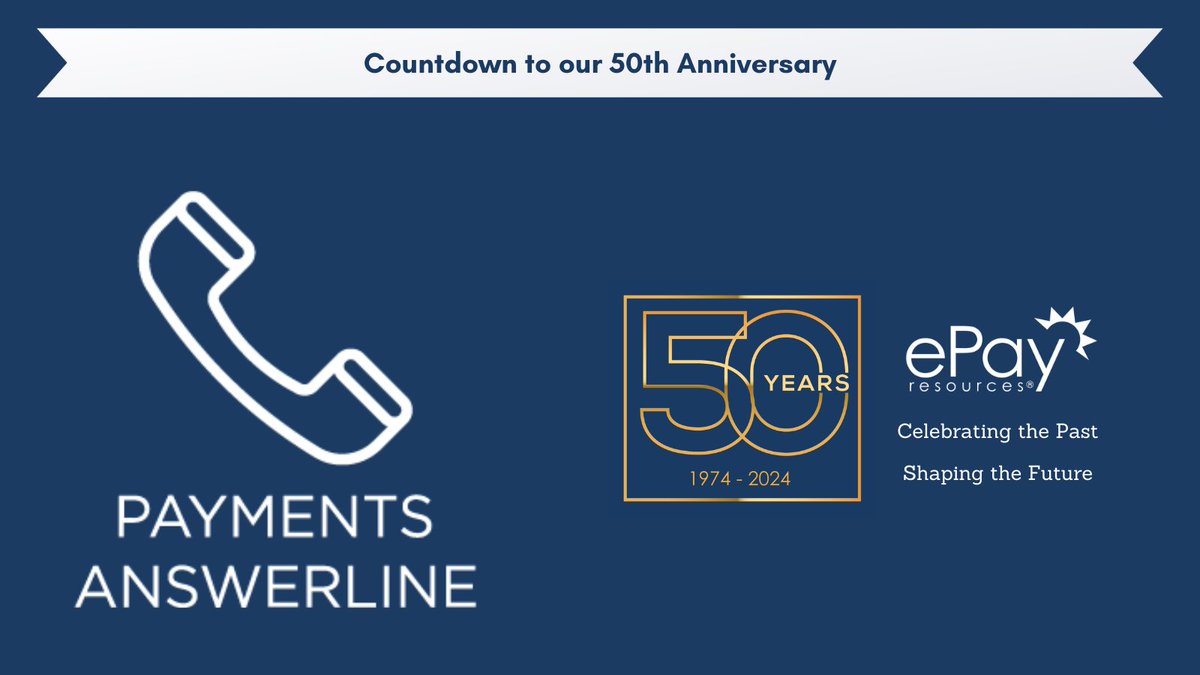 To celebrate our 50th Anniversary, we're posting 50 benefits in 50 days!

⭐️ Day 2 of 50 ⭐️

Our most popular member benefit — the Payments Answerline™! ☎️

✨Accredited payments experts are available at 800-475-0585, Option 1✨

#payments #answerline #anniversary #compliance