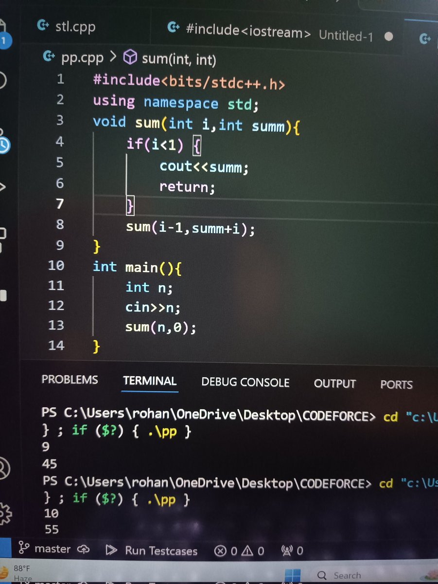Round 2 of #100DaysOfCode
✅ Day - 111

Today I runs programs based on Recursion. 

#100DayChallenge #100daysofcodechallenge #100dayschallenge #programming #programmer #CodingChallenge #CodeNewbies #codeforcode  #CodeNewbie #programming
#dsa