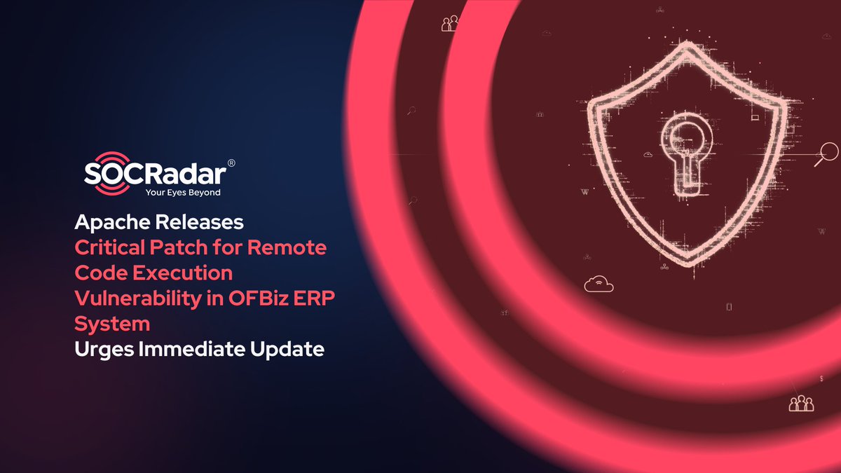 socradar's tweet image. ๐จ Apache has patched a critical RCE flaw in OFBiz ERP! CVE-2024-32113 allows path traversal, posing severe risks. Update to v18.12.13 now to protect your data and systems.
socradar.io/products/cyberโฆ
#Cybersecurity #ApacheOFBiz #UpdateNow #Infosec