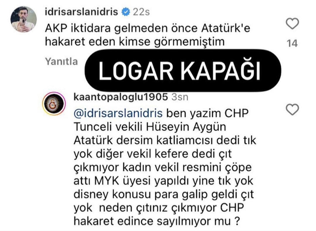 @sahinturk_kerem @furkancerkes Atatürk duyarı kasanların ölü taklidi yaptığı soru Son bir ekleme CHP'nin siyasi ortagı demliler küfür etti Atatürk'e yine kimseden gık çıkmadı seni çok duyarlı gördüm neden çıtınız çıkmıyor. Aziz Yıldırım / Gülben / Ali Koç / Arap