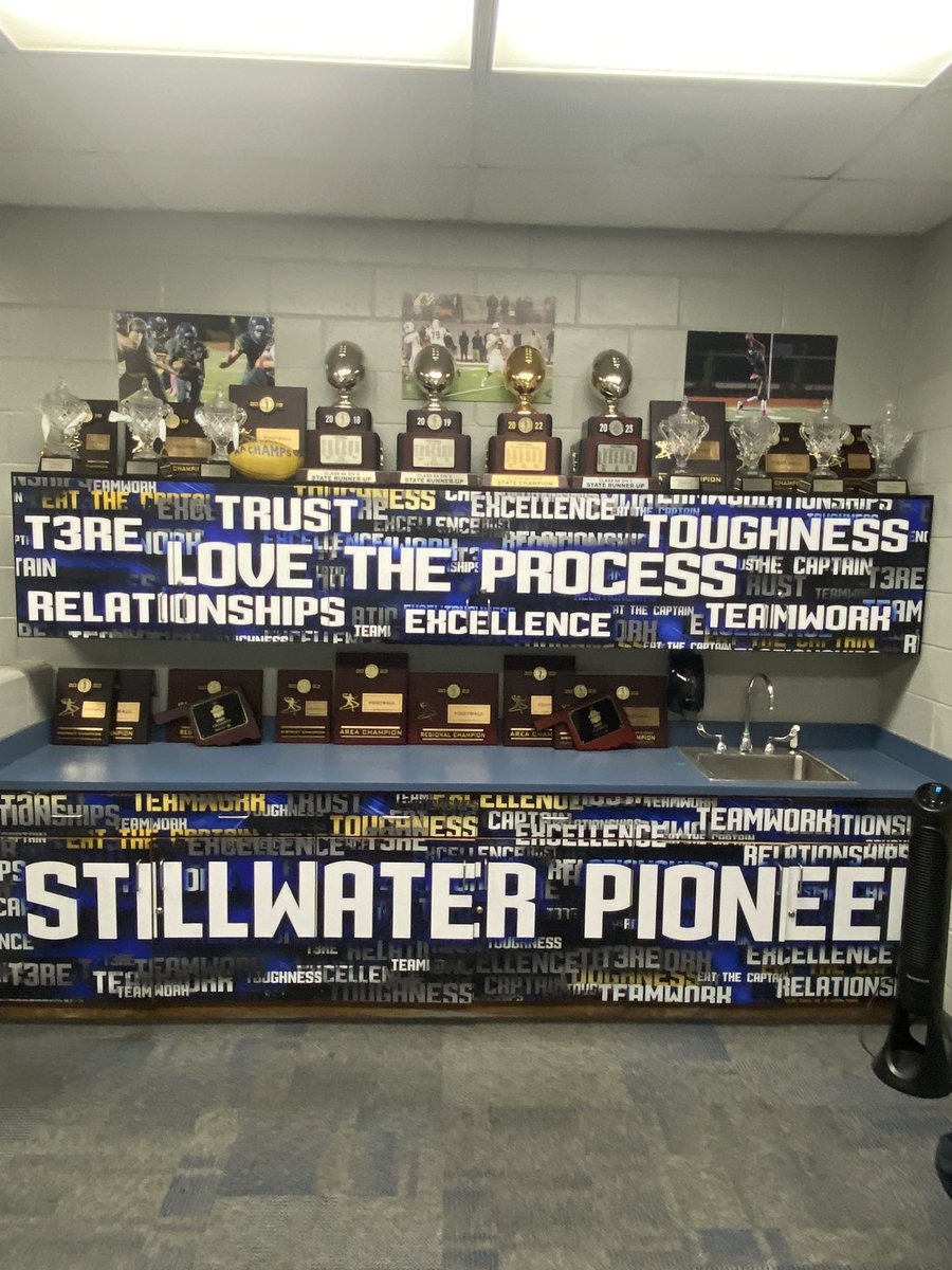 <a href="/StillwaterFB/">Stillwater Football</a> Last 6 years:
65-9 record 3 State Finals (‘18 ‘19 ‘23)
1 State Championship (‘22)
2 State Semi-Finals (‘20 ‘21)
6 State Academic Championships
Multiple Pioneers playing college ball (Yes colleges recruit Stillwater!)
Continued Attitude of Dominance starts today