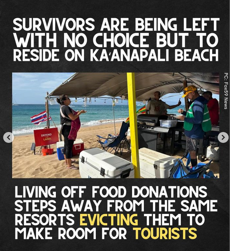 I am a Native Hawaiian begging you not to vacation to Hawaii, cause OUR HOMES BURNED IN LAHAINA, the US military POISONED OUR WATER, and MY HOME MAY BECOME UNINHABITABLE SOON due to overuse. WE DON'T NEED A SHIT JOB, WE NEED OUR HOME AND WATER! STAY THE FUCK HOME!!! #AAPImonth