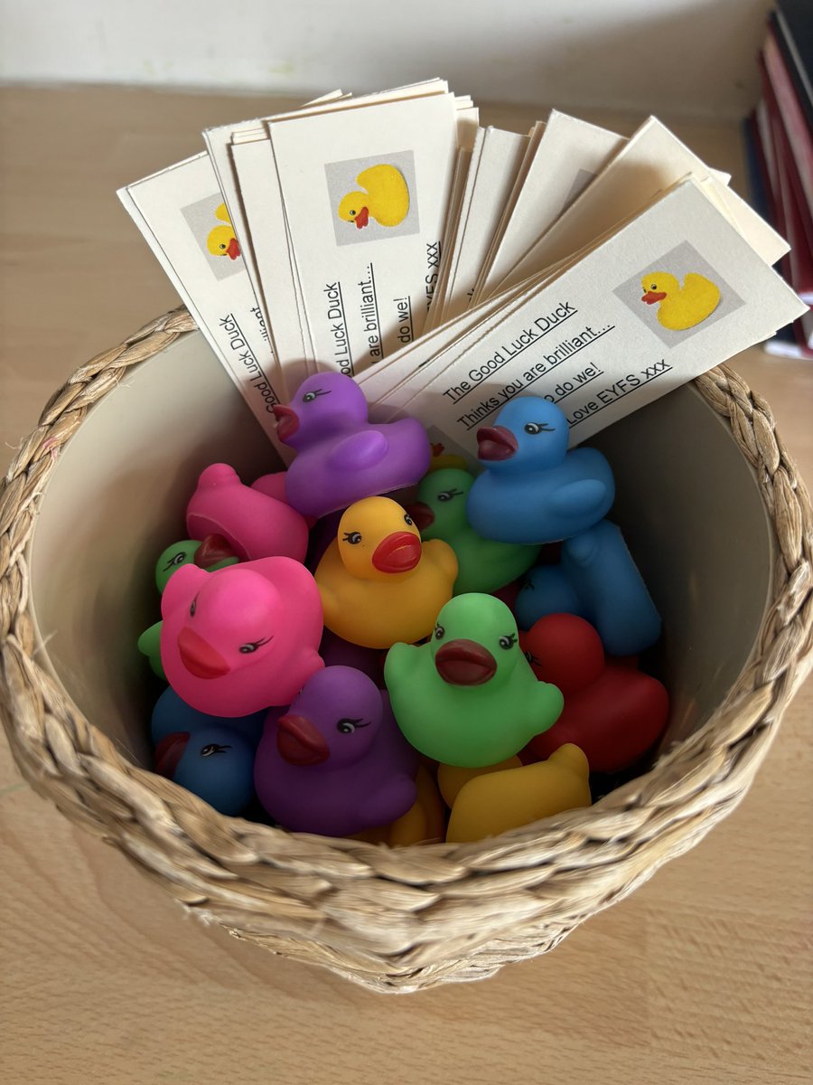 Caused absolute chaos this morning by giving Year 6 a lucky duck each from EYFS for their SAT’s. What I hadn’t realised is that they squeak! 🤦🏻‍♀️🤣 #eyfs #earlyyears #sats