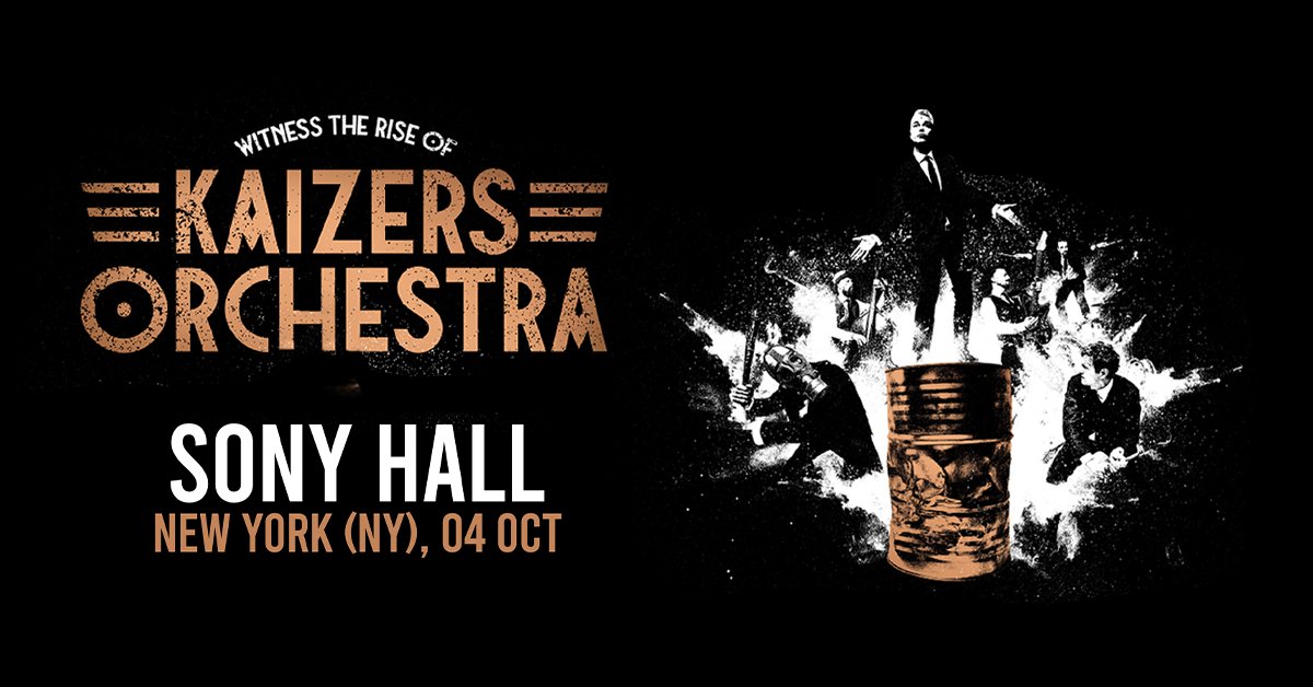 Get ready to rock out with Norway's finest in NYC! Kaizers Orchestra is coming to Sony Hall on October 4th. Get your tickets now!

ticketweb.com/event/kaizers-…