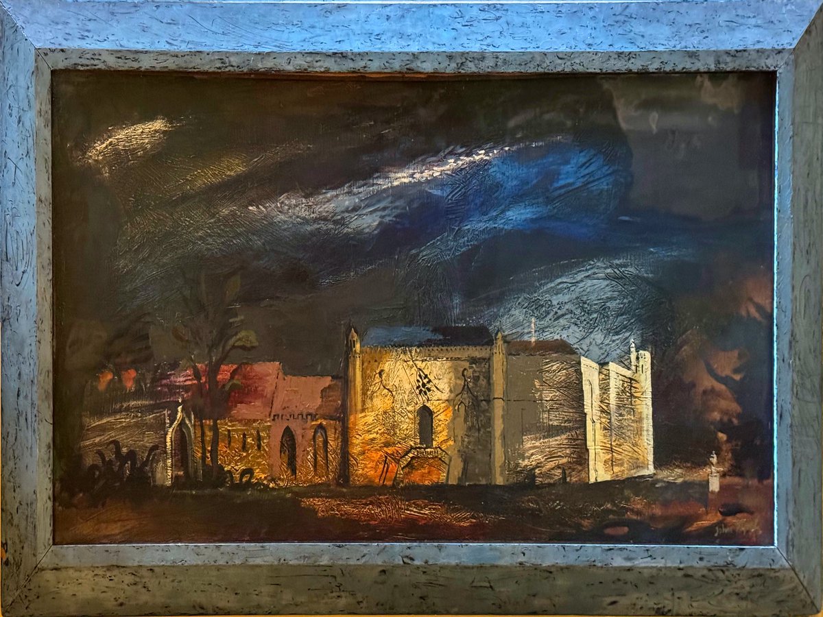 Painting of Lacock Abbey by John Piper, 1942 Piper, who was better known to me as a stained glass artist, painted this image on his way back to Fawley Bottom from surveying bomb damage in Bath