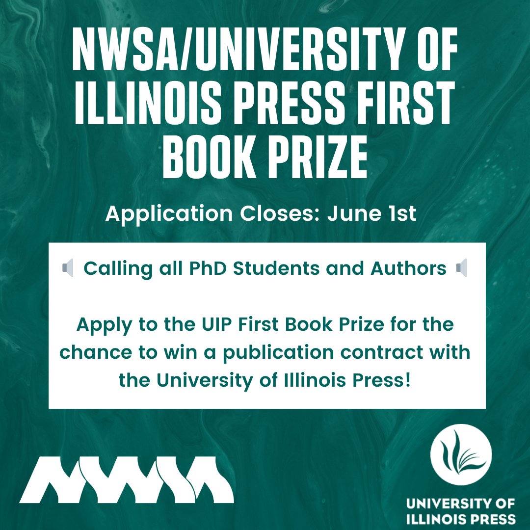 There is one month left to apply for the NWSA/UIP Book Prize! We encourage PhD students and new authors to submit their manuscript and dissertation to this award. Learn More at the link in our bio! #NWSA #UIP #UniversityofIllinoisPress #NWSABookAwards #WGSS #BookAward