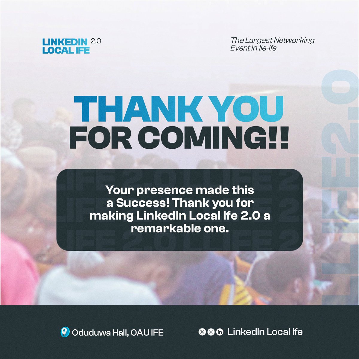 LinkedIn_Ife's tweet image. A heartfelt thank you to our remarkable speakers, your insights ignited and empowered us,

Our amazing attendees, your presence and energy made LLI 2.0 truly special,
1/3

#linkedinlocal #linkedinlocalife