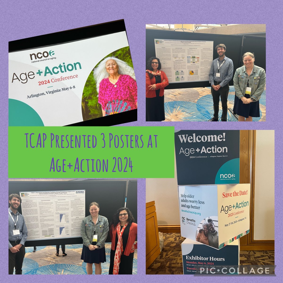 Kudos to the Training and Capacity Building Team for presenting three posters at last week's National Council on Aging's 2024 Age + Action Conference. We are proud of you!