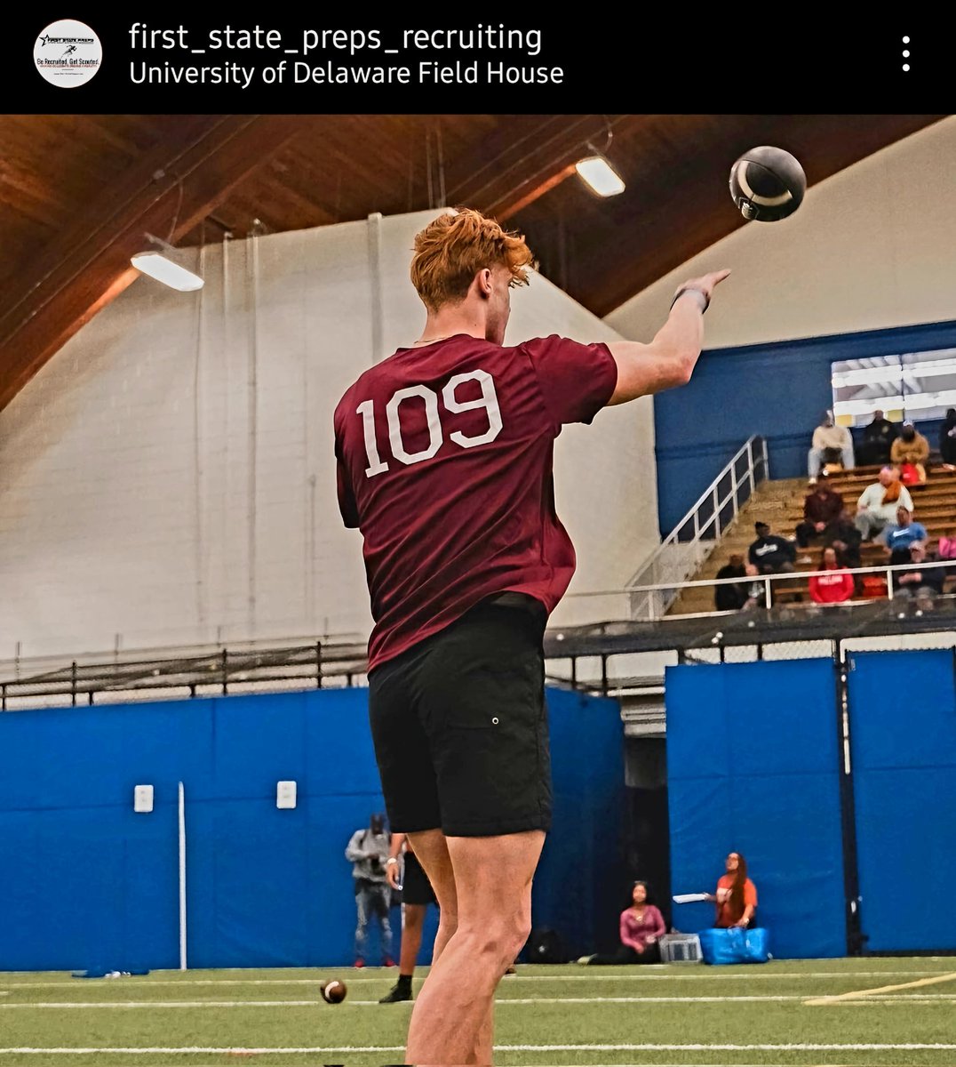 EvanBudinger's tweet image. I had a great time attending the prospect camp on Saturday hosted by @FirstStatePreps. I'm always grateful for an opportunity to compete, thank you!
I ran a 4.7-40 and almost cleared  10' on the broad jump.
@RedLion_FB @RedLion_CoachKA @CoachKAnderson9 @HendersonQBU #delhs