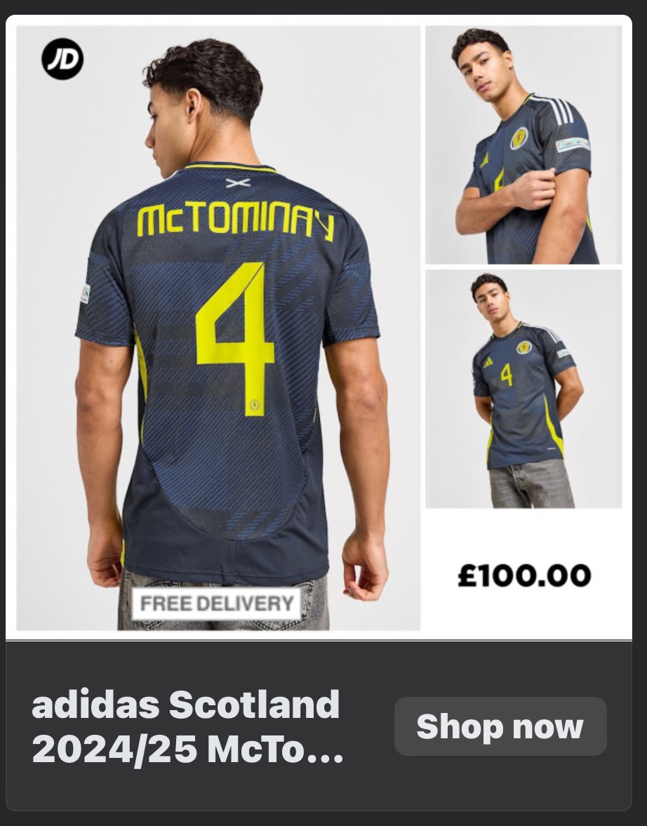 Absolutely sickening from JD Sports, 100 notes for a shirt with badge and name set. 

Not even an ‘authentic’ player issue shirt.