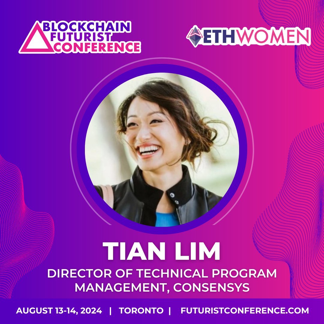 📢 Speaker Announcement 📢 Tian Lim of of @Consensys is an official speaker at Futurist Conference - Canada's Largest Web3 Event 🎉 See them on stage at #Futurist24 🗓️ August 13-14, 2024 📍 Toronto, Canada 🎟️ Tickets: FuturistConference.com The future is almost here!