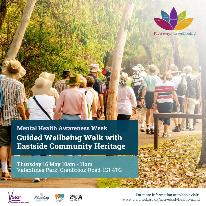 Enjoy a morning walk? If so, maybe you'd like to join .@EastsideCH for their guided #wellbeing & #heritage walk in #ValentinesPark on Thurs, 16/5; 10am. Find out more & register here: eventbrite.com/e/guided-wellb…. #LoveLibraries #walking #MomentsForMovement #MentalHealthAwarenessWeek