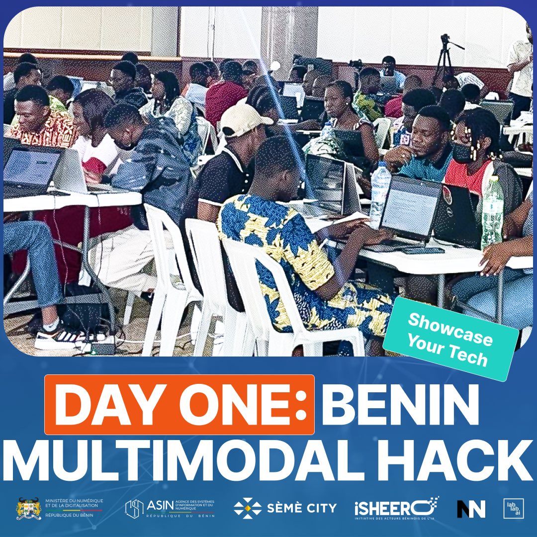 🚀 What an incredible start to the onsite part of the Benin Multimodal AI Hackathon! Day 1 exceeded all expectations with a full house of over 100 participants, showcasing the incredible talent and passion for AI in our community. The engagement and innovative ideas presented