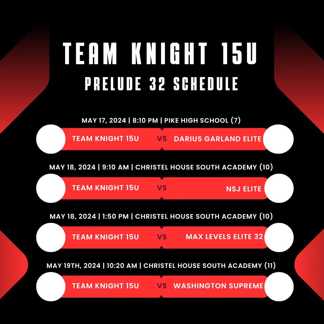 15u Schedule @Prelude_league