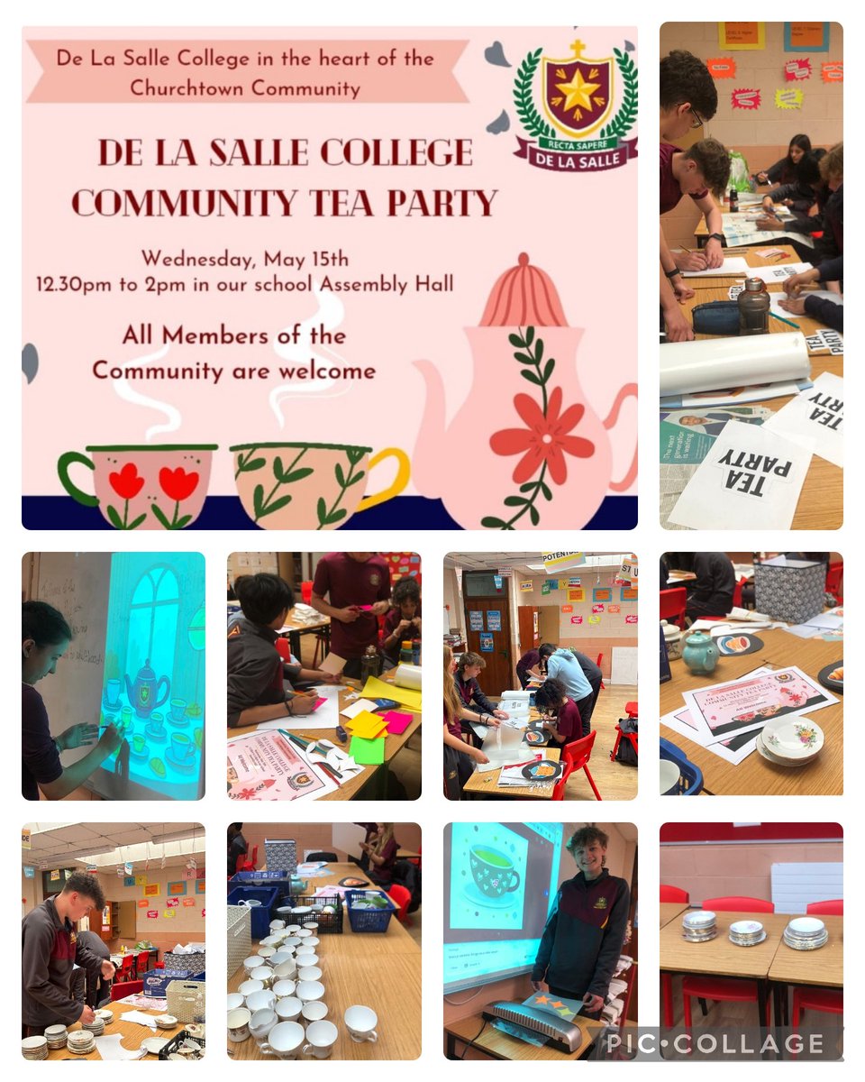 Our TY Team are busy preparing for our Community Tea Party which takes place this Wednesday, May 15th from 12.30pm to 2pm. All members of our Community are very welcome 🤗 we can't wait to see you, just turn up and grab a cup ☕ #WeAreSalle