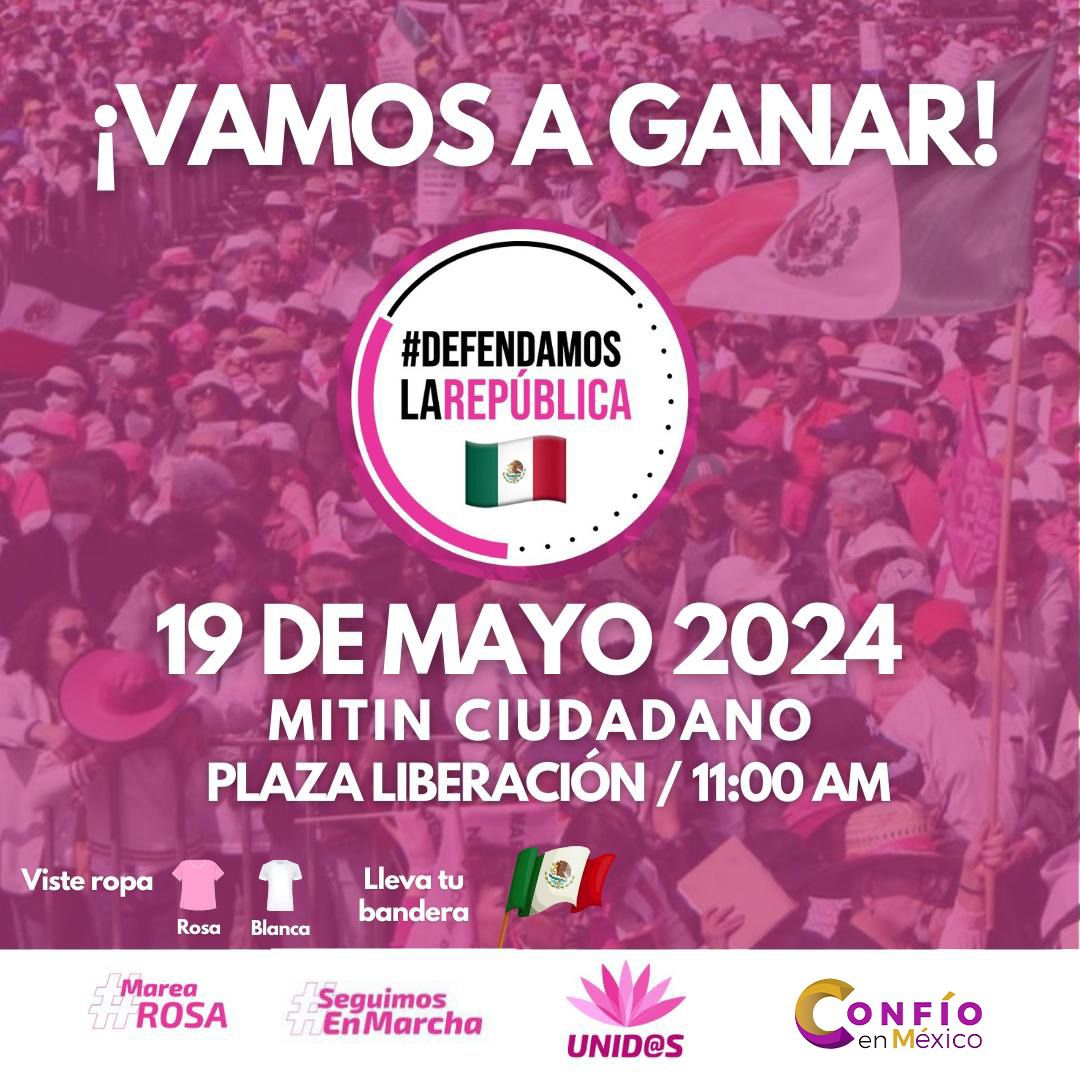 ¡Ya estamos listos! #DefendamosLaRepública #MareaRosaMayo19 #Jalisco #VamosAGanar @ConfioEnMex @salvadorcosio1 @cosio_gaona