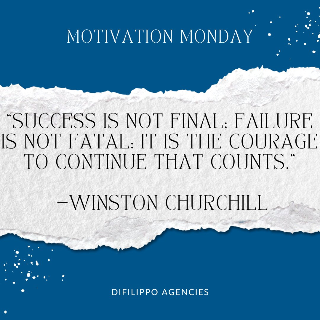 Getting up every day and trying again is the only way to grow and reach your goals, so let's go get it this week!

#motivationMonday #Monday #DiFilippoAgencies #growth #career