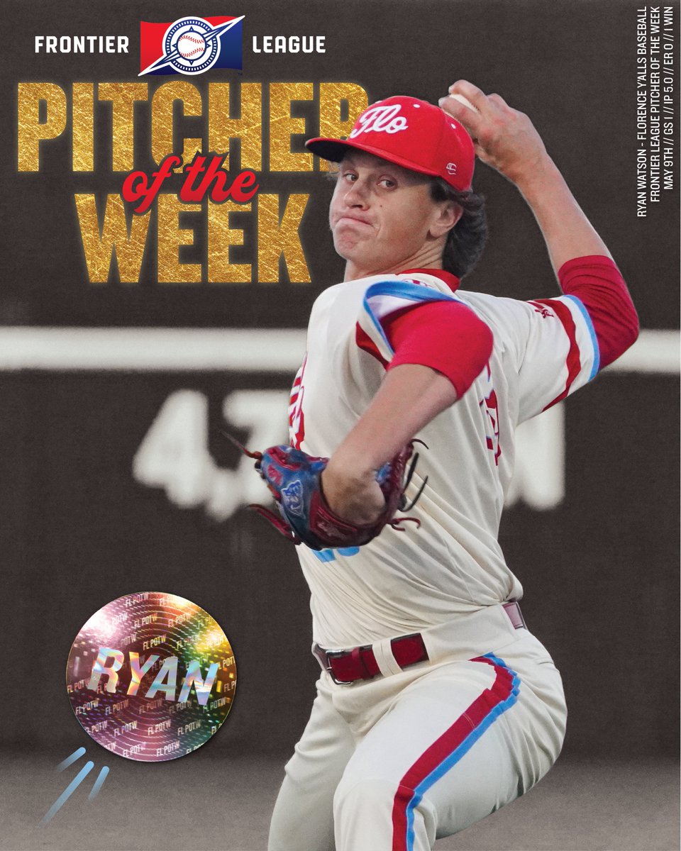 florence_yalls's tweet photo. SWEPT THE @FLProBaseball AWARDS IN WEEK 1! #YallsToTheWall

Pitcher of the Week - Ryan Watson #25
Start 5.9 // 1 W // 5.0 IP // 5 Ks // 0 ER

Player of the Week - Zade Richardson #9
5.9 - 5.11 // 11 RBIs // 7 H // 1 HR // 1 3B