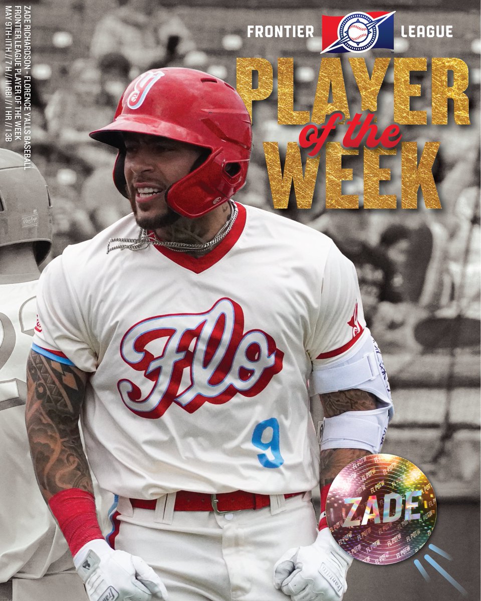 Florence Y’alls (@florence_yalls) on Twitter photo SWEPT THE <a href="/FLProBaseball/">Frontier League</a> AWARDS IN WEEK 1! #YallsToTheWall
Pitcher of the Week - Ryan Watson #25
Start 5.9 // 1 W // 5.0 IP // 5 Ks // 0 ER
Player of the Week - Zade Richardson #9
5.9 - 5.11 // 11 RBIs // 7 H // 1 HR // 1 3B SWEPT THE <a href="/FLProBaseball/">Frontier League</a> AWARDS IN WEEK 1! #YallsToTheWall
Pitcher of the Week - Ryan Watson #25
Start 5.9 // 1 W // 5.0 IP // 5 Ks // 0 ER
Player of the Week - Zade Richardson #9
5.9 - 5.11 // 11 RBIs // 7 H // 1 HR // 1 3B